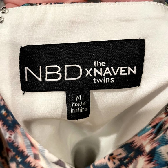 NBD X The Naven Twins Multicolor Print Mini Dress Crossover Revolve - M - Picture 8 of 10